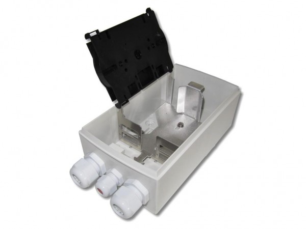 LWL FTTH Wandverteiler IP54 für 4x SC duplex oder LC quad, abschließbar