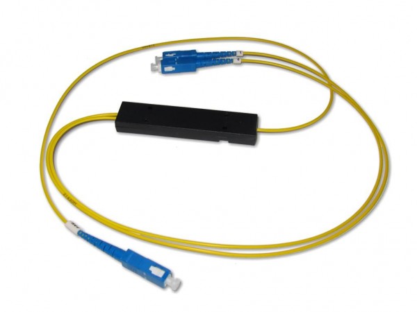PLC Splitter 1x2 9/125µm G657A1 beidseitig 0,5m 2.0mm Kabel mit SC/PC Stecker
