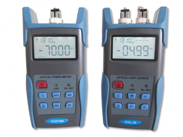 LWL Dämpfungs Messgeräte Set - optisches LWL Powermeter mit Speicher + Lightsource MM/SM