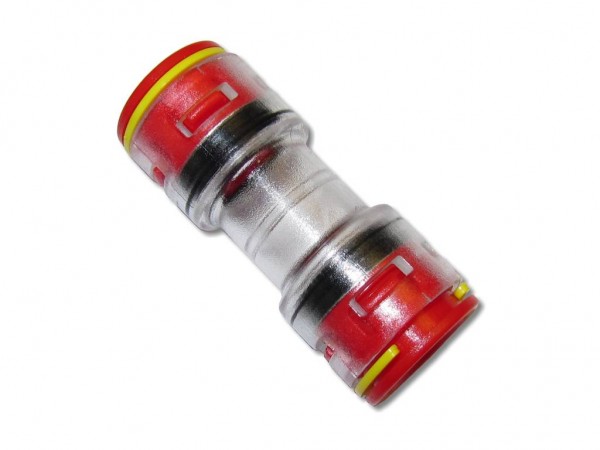 14mm Mikrorohrverbinder Doppelsteckmuffe innen 10mm mit Clips