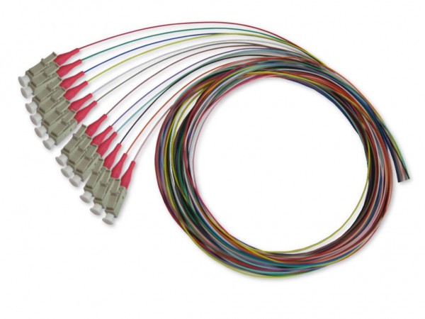 LC-Pigtail 50/125µm multimode OM4, 2m, 12 farbig