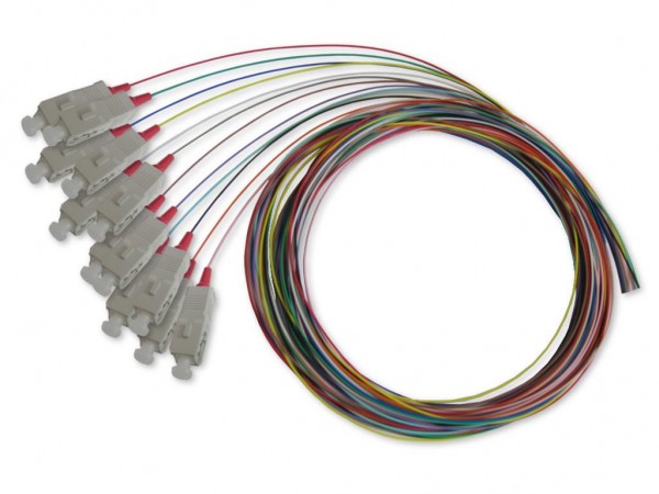 SC-Pigtail multimode 50/125µm OM4, 2m, 12 farbig