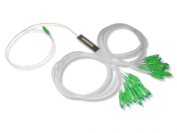 LWL PLC Splitter 1x32 9/125µm G657A1 beidseitig m 0.9mm Kabel mit SC APC, gpon splitter