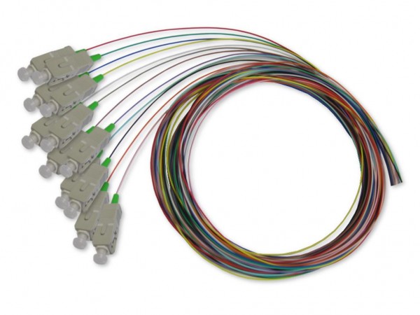 SC-Pigtail multimode 50/125µm OM3, 2m, 12 farbig