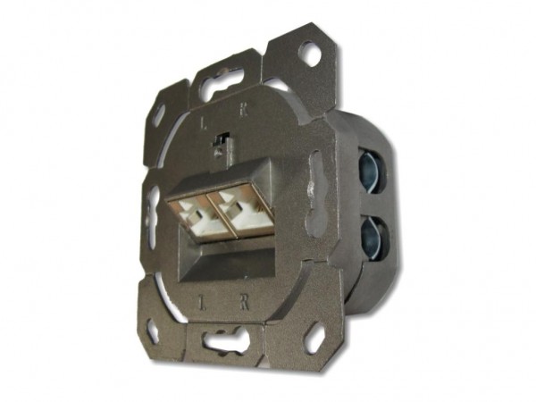 2-fach RJ45 Anschlussdose Cat.6A, RAL9010 designfähig