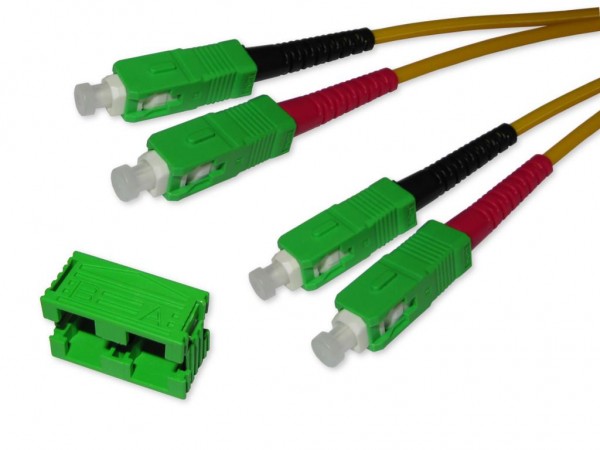 SC/APC 8° - SC/APC 8° duplex LWL Patchkabel 9/125µm G.657A1