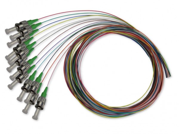 ST Pigtail 50/125µm OM3, 2m, 12 farbig