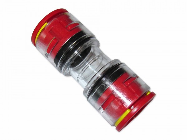 20mm Mikrorohrverbinder Doppelsteckmuffe innen 16mm mit Clips