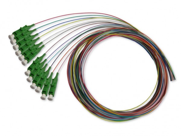 LC/APC Pigtail singlemode 9/125µm G.657A1, 2m, 12 farbig