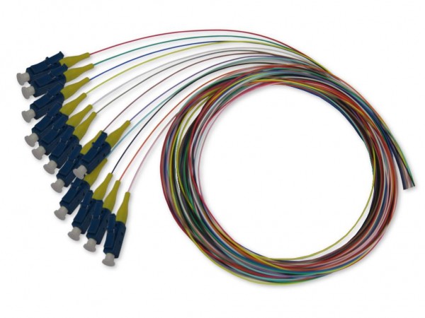 LWL LC-Pigtail singlemode 9/125µm OS2, 2m, 12 farbig