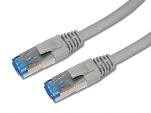 RJ45 S/FTP Patchkabel Cat.6A 10 Gigabit grau