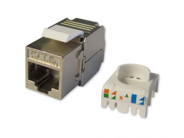 RJ45 Cat.6A Keystone Modul werkzeuglos, geschirmt