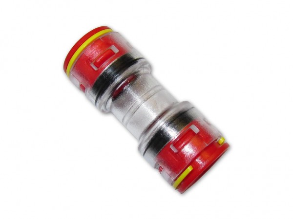 14mm Mikrorohrverbinder Doppelsteckmuffe innen 12mm mit Clips