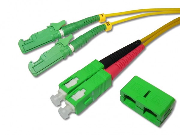 LSH/APC 8° - SC/APC 8° duplex Patchkabel 9/125µm OS2