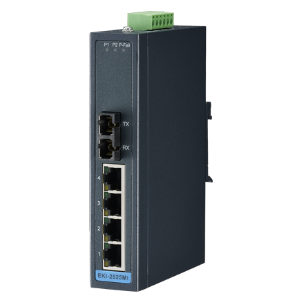 Advantech EKI-2525MI 4+1FX SC multimode unmanaged Ethernet Switch