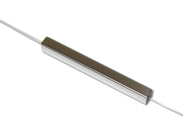 PLC Splitter 1x2 9/125µm G657A1 Minimodul beidseitig 2m 250µm Faser (ohne Stecker)